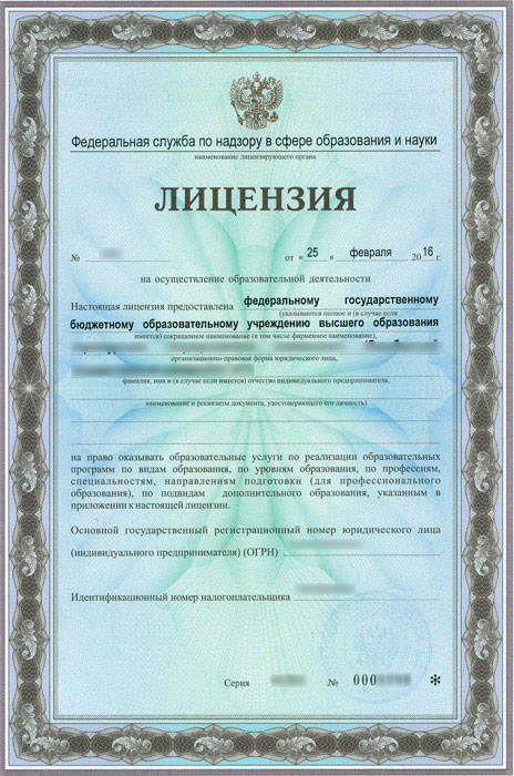 лицензия образовательного учреждения